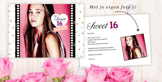 Hedendaags Uitnodigingen voor je Sweet 16-party IT-68