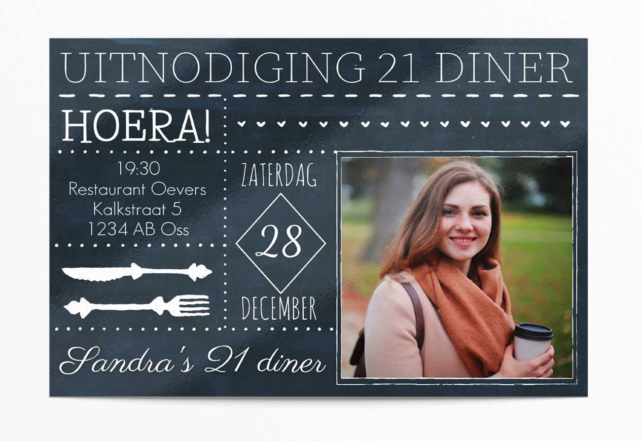 Wonderbaarlijk 21 diner uitnodiging VX-33