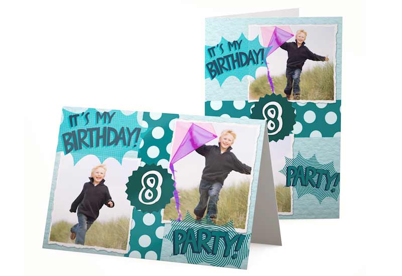 It\'s my birthday! Kaart voor kinderfeestje met 2 foto\'s