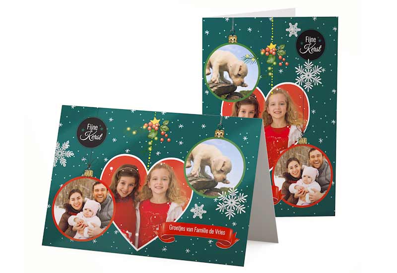 Kerstkaart met 3 foto\'s