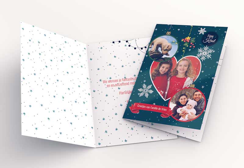 Kerstkaart met 3 foto\'s