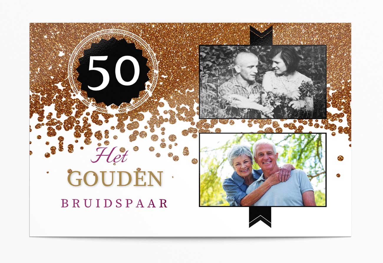 Verrassend Uitnodiging Gouden Jubileum met twee foto's YZ-95