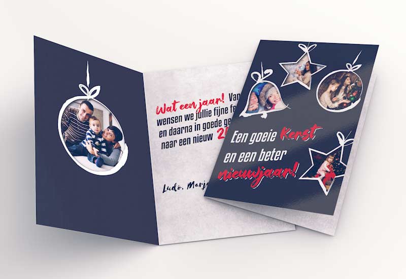 Hippe kerstkaart een beter nieuwjaar