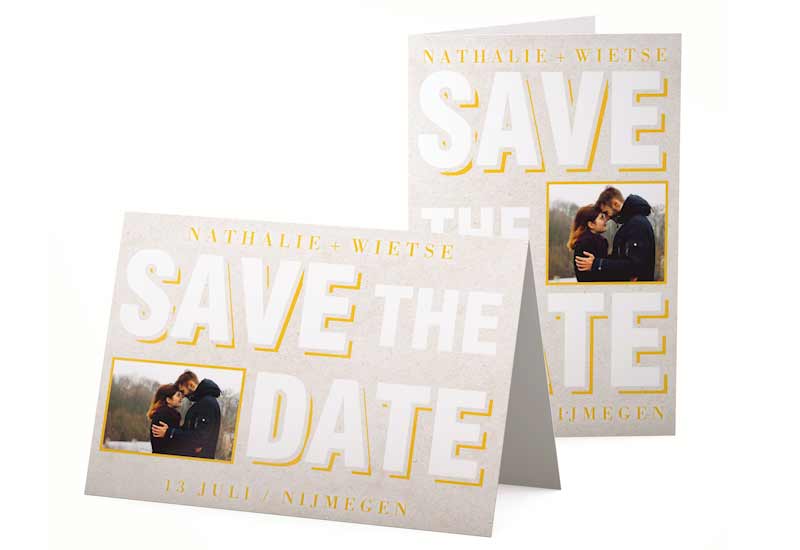 Hippe Save-The-Date kaart