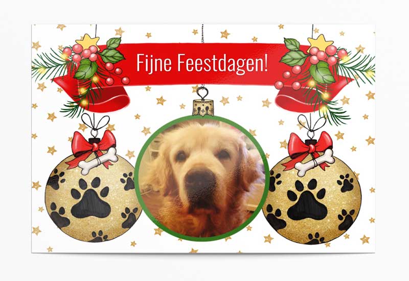 Kerstkaart voor de hondenliefhebber - We Waf You a Merry Christmas