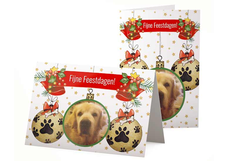 Kerstkaart voor de hondenliefhebber - We Waf You a Merry Christmas