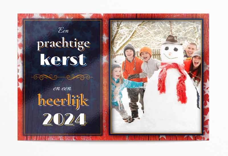 Vrolijke artdeco kerst- en nieuwjaarskaart