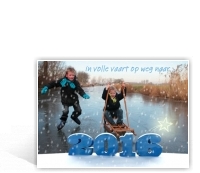 foto kerstkaart 2016 lijst met schaatsfoto