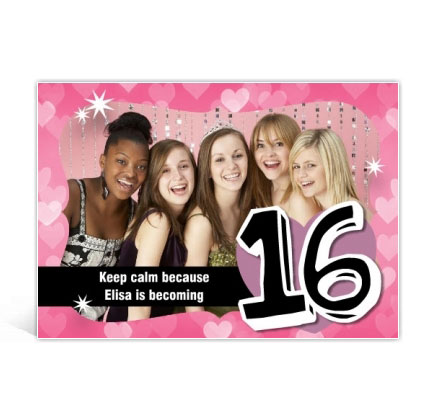Roze uitnodiging voor een vette Sweet 16 party