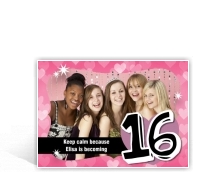 Roze uitnodiging voor een vette Sweet 16 party