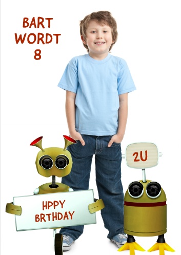 Uitnodiging voor kinderfeestje met robots