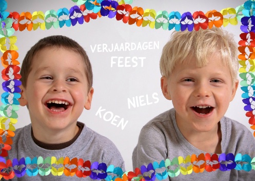Uitnodiging kinderfeestje met slingers
