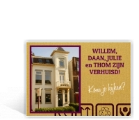 verhuiskaart met foto en verhuisdoosachtergrond