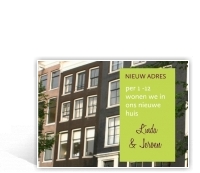 voorbeeld verhuiskaart met foto en label